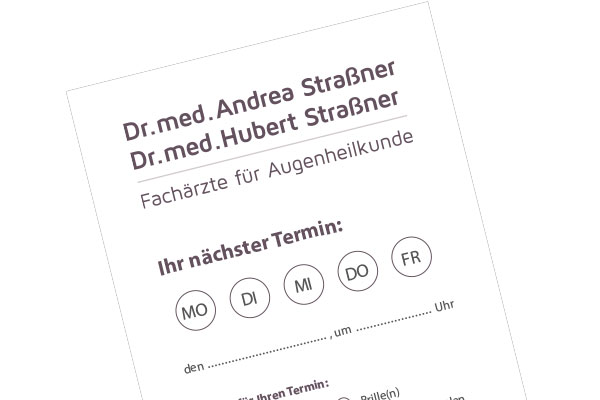 Termin Augenarzt Straßner